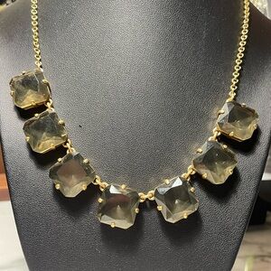 J. Crew Gold Necklace with Smoky color stones